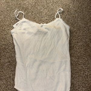 White pointelle bodysuit